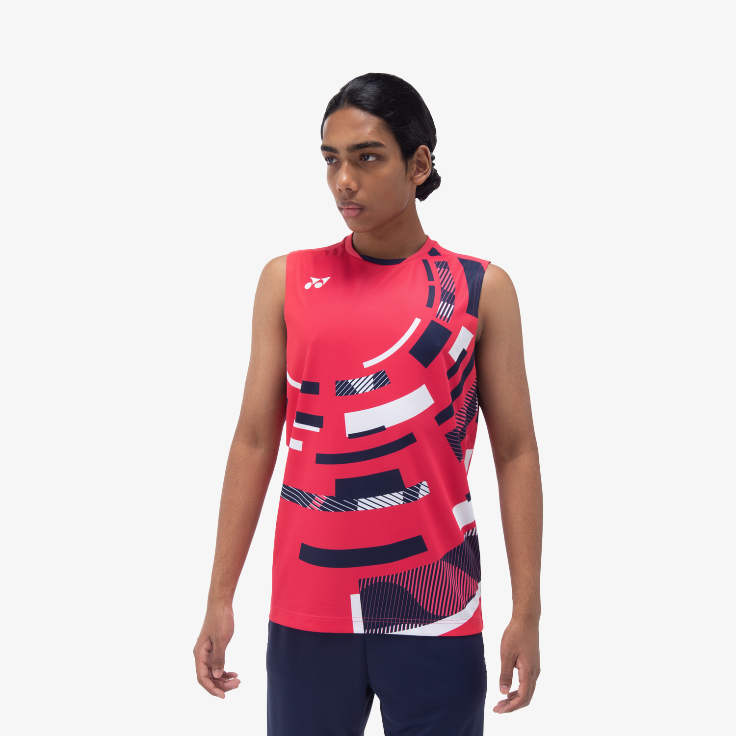 Yonex Men's Sleeveless Game Shirts 10579 (Geranium Pink)