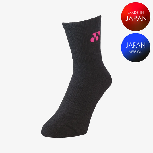 Yonex Men's Sports Crew Socks 19122 (Black/Pink) M