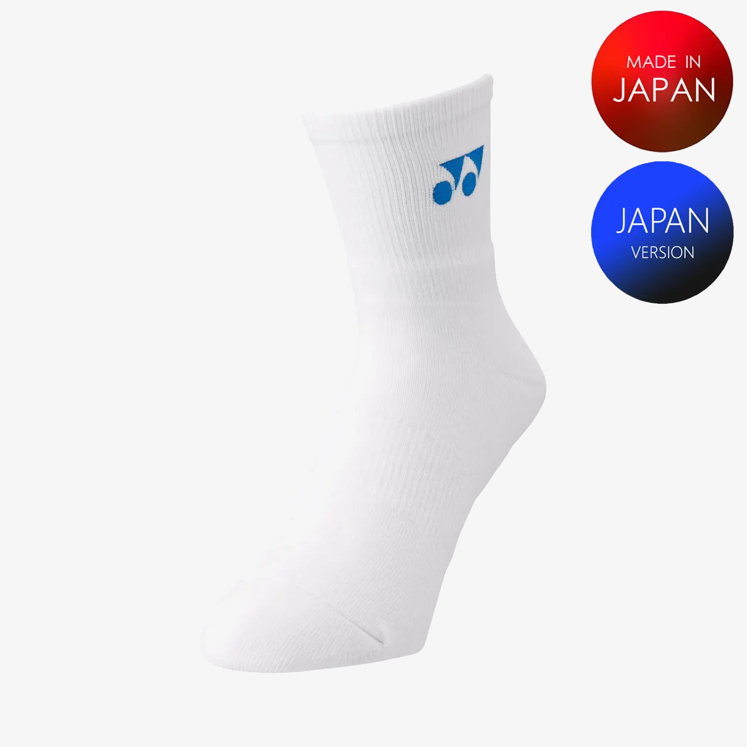 Yonex Men's Sports Crew Socks 19122 (White/Blue) M