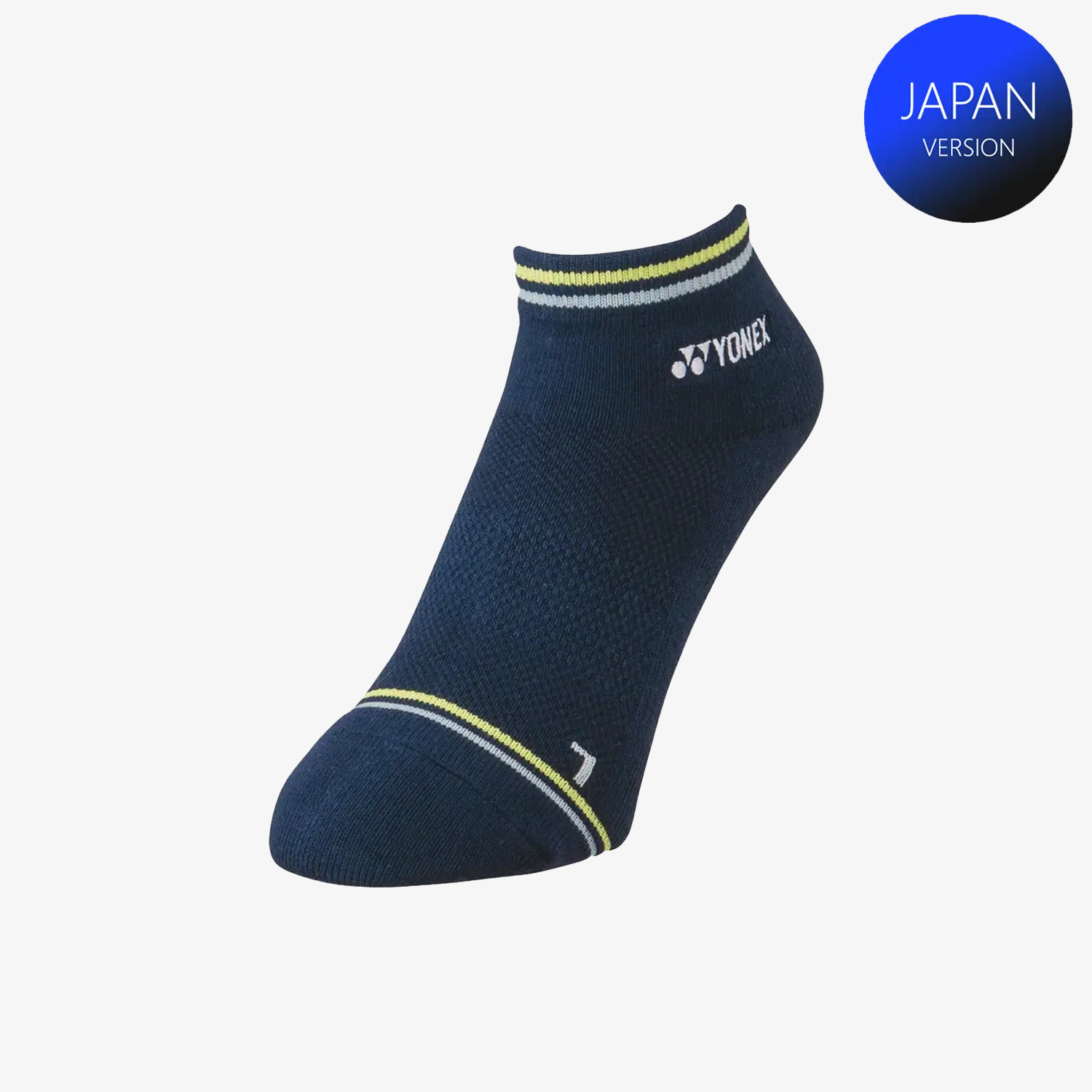 Yonex Men's Sports Low Cut Socks 19181 (Navy/Citrus Green) M