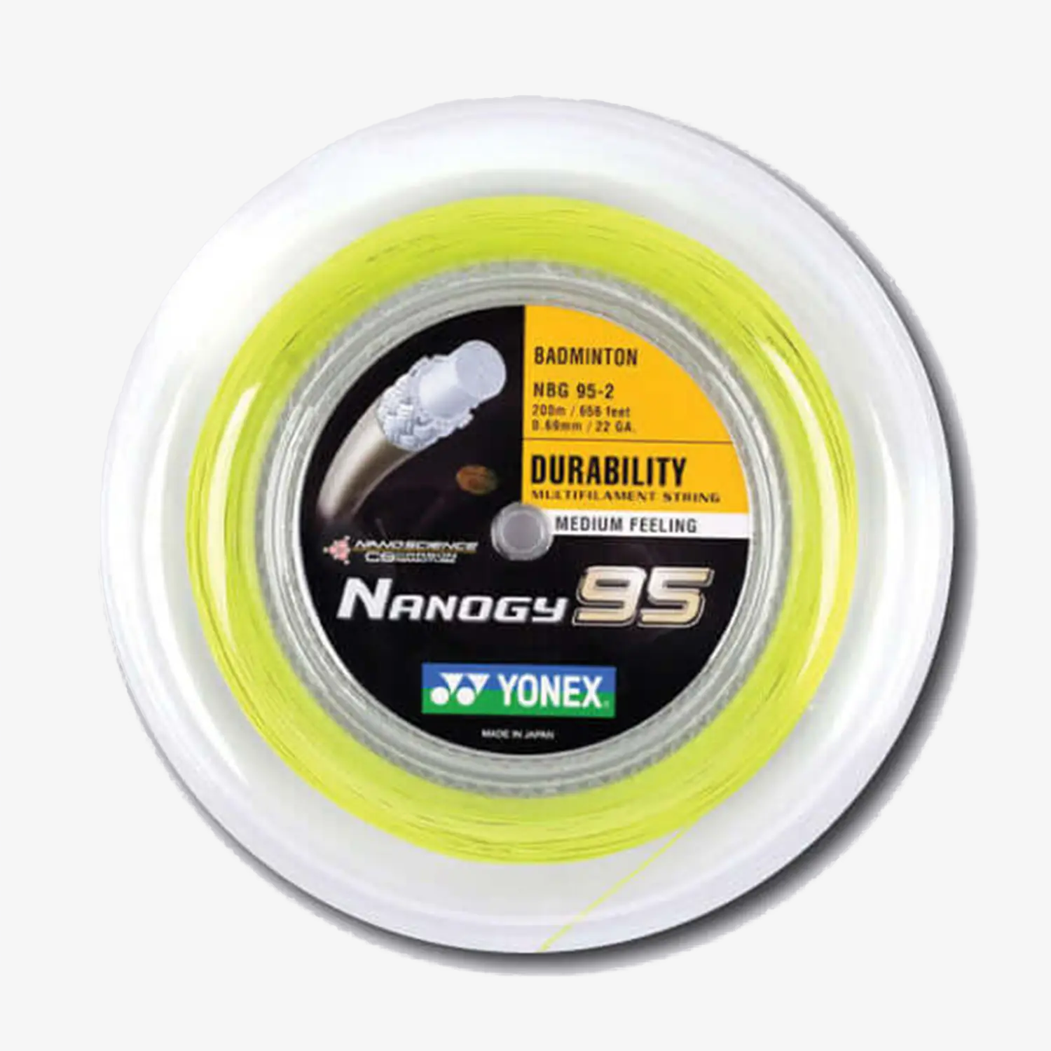 Yonex Nanogy 95 200m Badminton String (Flash Yellow) - JoyBadminton Yonex Nanogy 95 200m Badminton String (Flash Yellow) - JoyBadminton