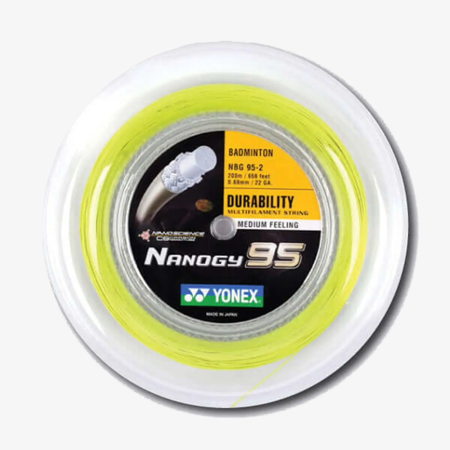 Yonex Nanogy 95 200m Badminton String (Flash Yellow)