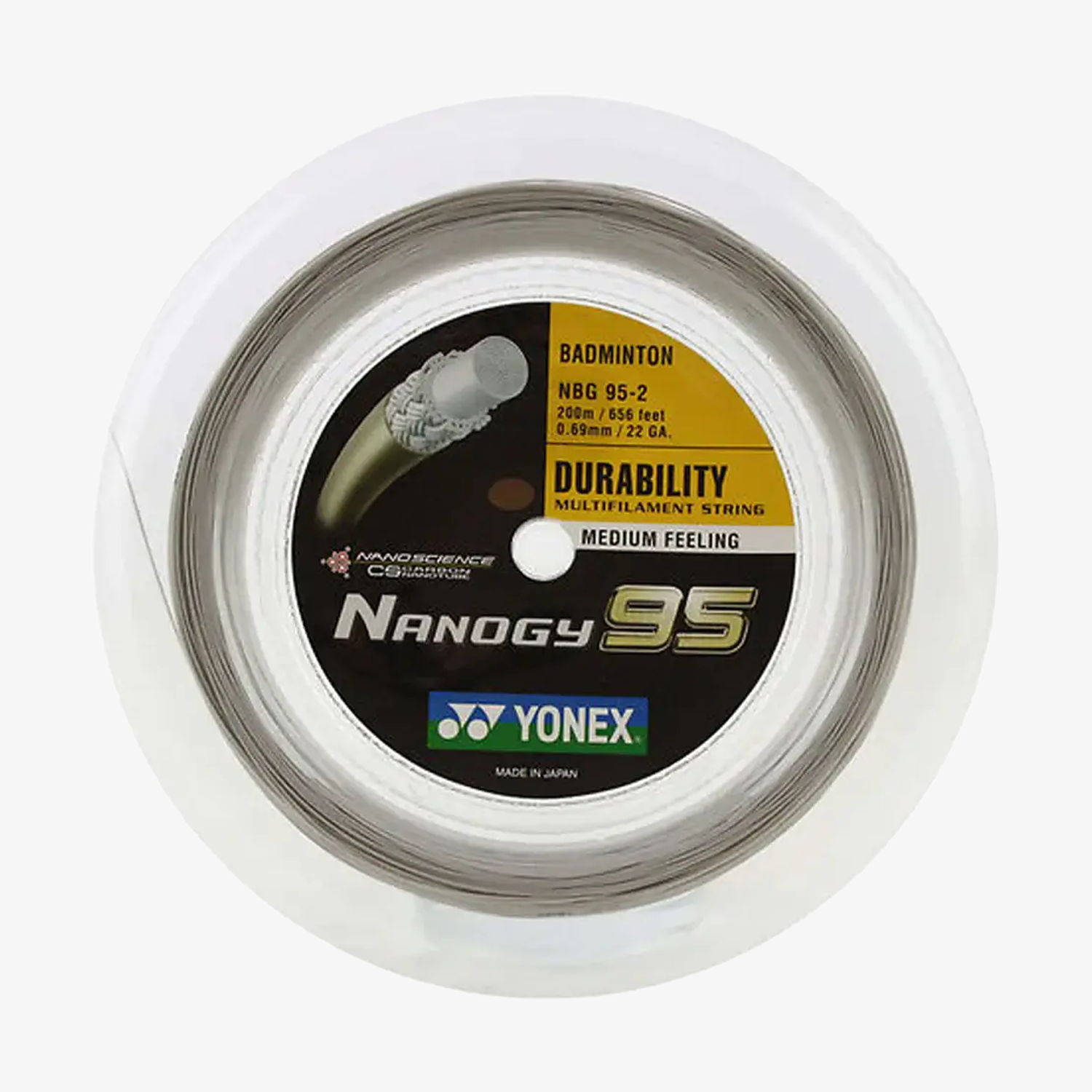 Yonex Nanogy 95 200m Badminton String (Silver Gray)