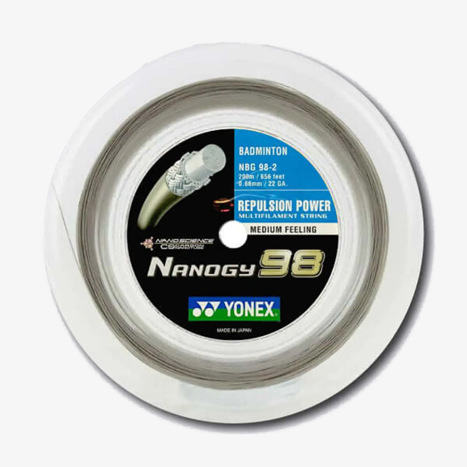 Yonex Nanogy 98 200m Badminton String (Silver Grey Yonex Nanogy 98 200m Badminton String (Silver Grey