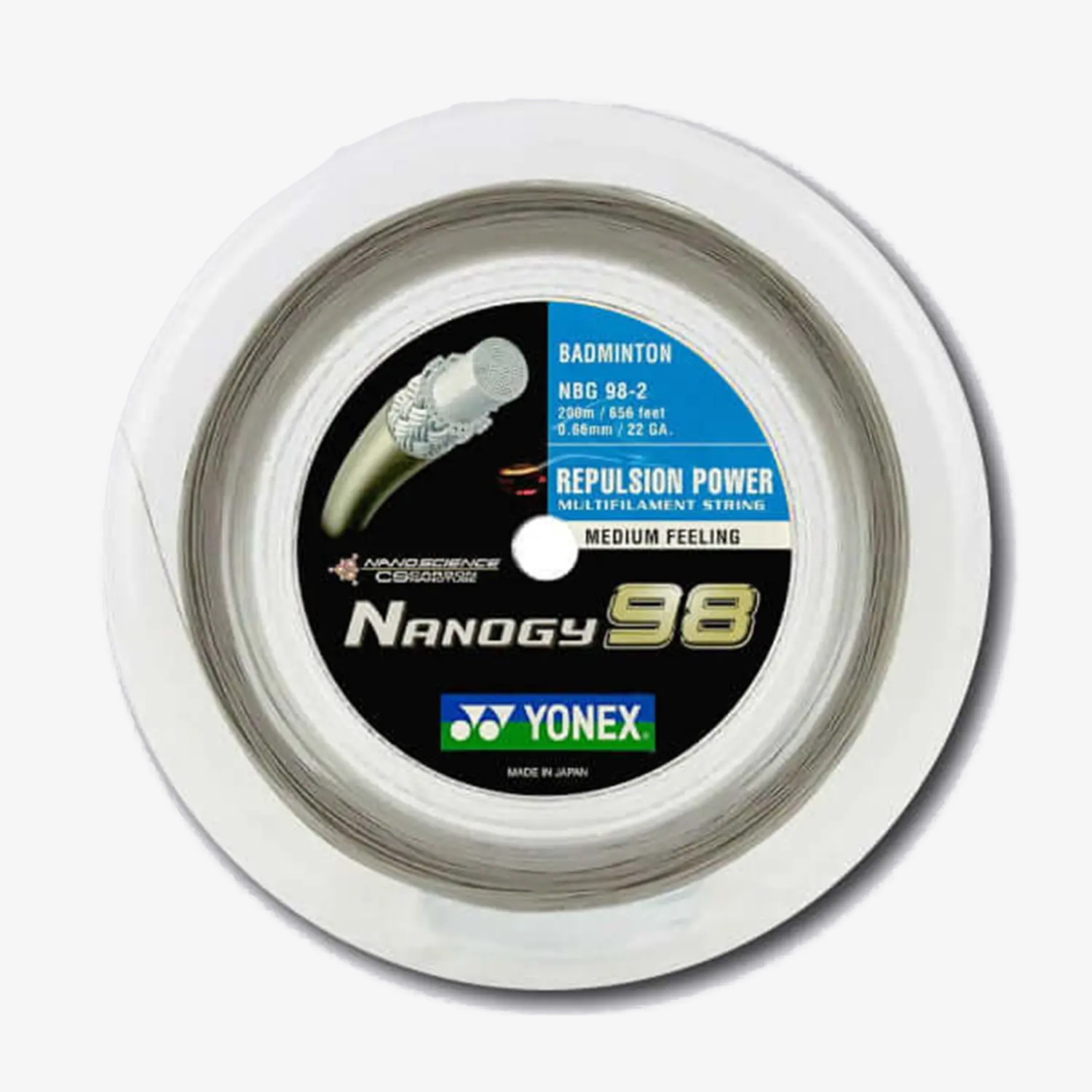 Yonex Nanogy 98 200m Badminton String (Silver Grey)