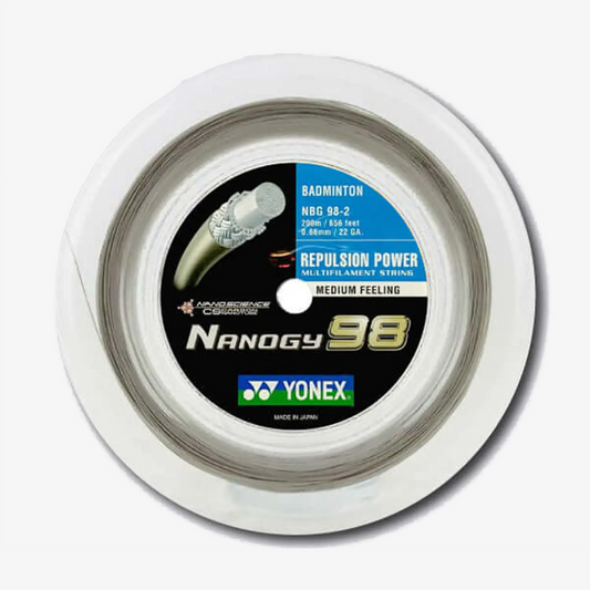 Yonex Nanogy 98 200m Badminton String (Silver Grey)