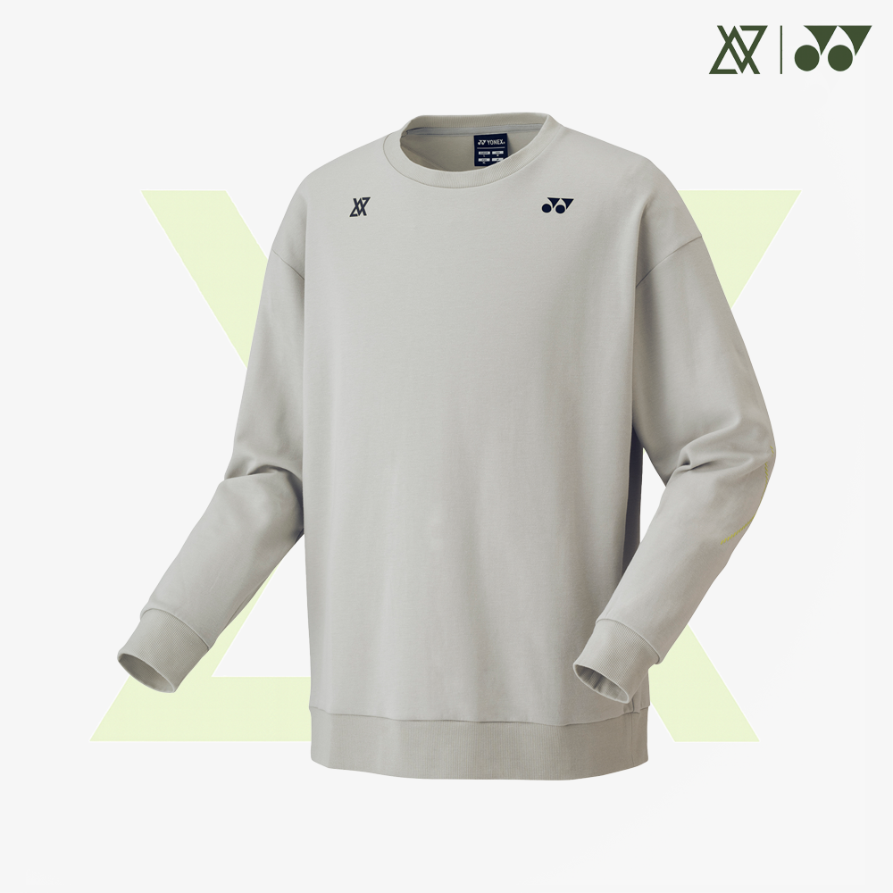 Yonex x Viktor Axelsen Unisex Sweat Shirt 30101GRB (Grayish Beige Yonex x Viktor Axelsen Unisex Sweat Shirt 30101GRB (Grayish Beige
