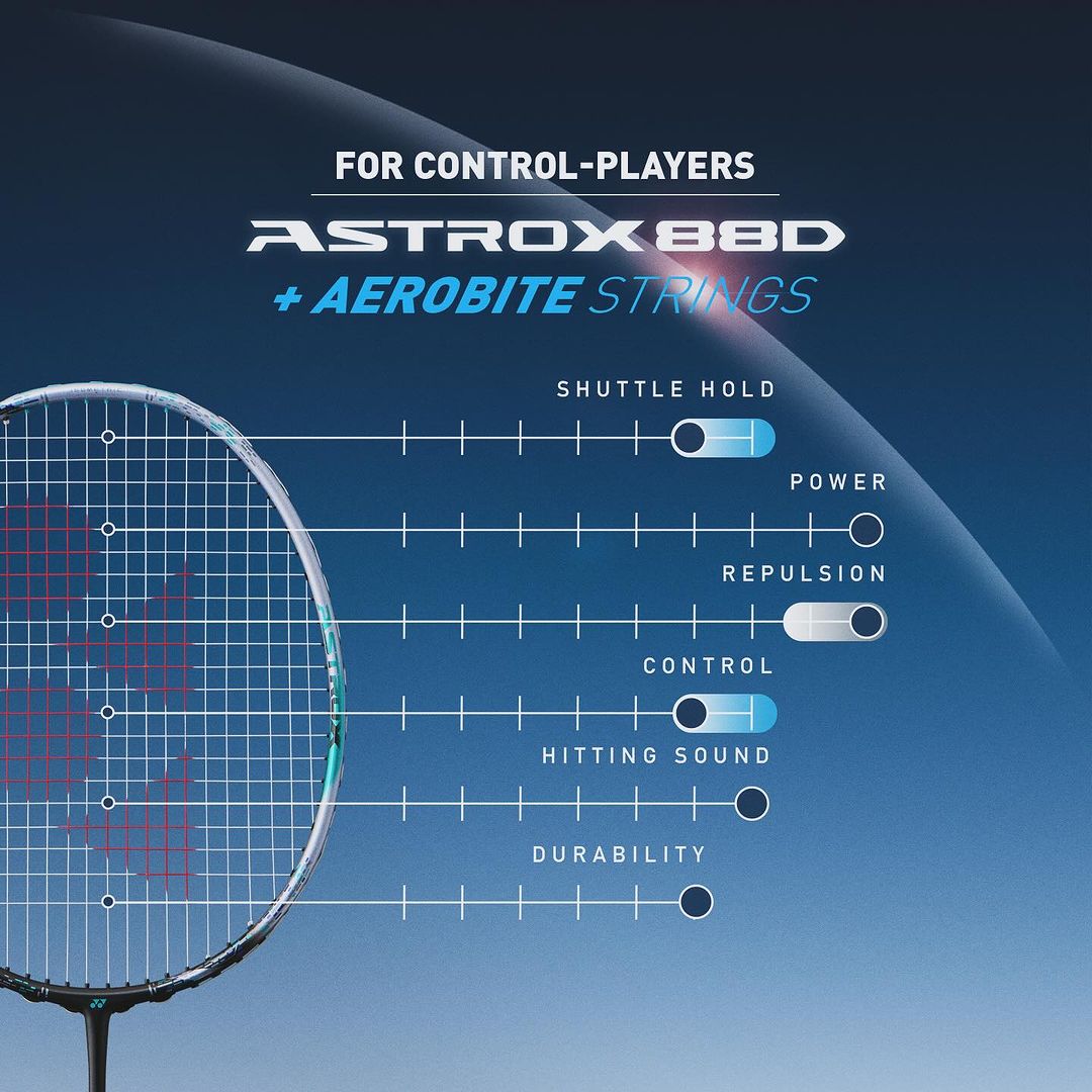 Yonex Astrox 88 D Pro (Silver/Black) String Recommendation for Control Players