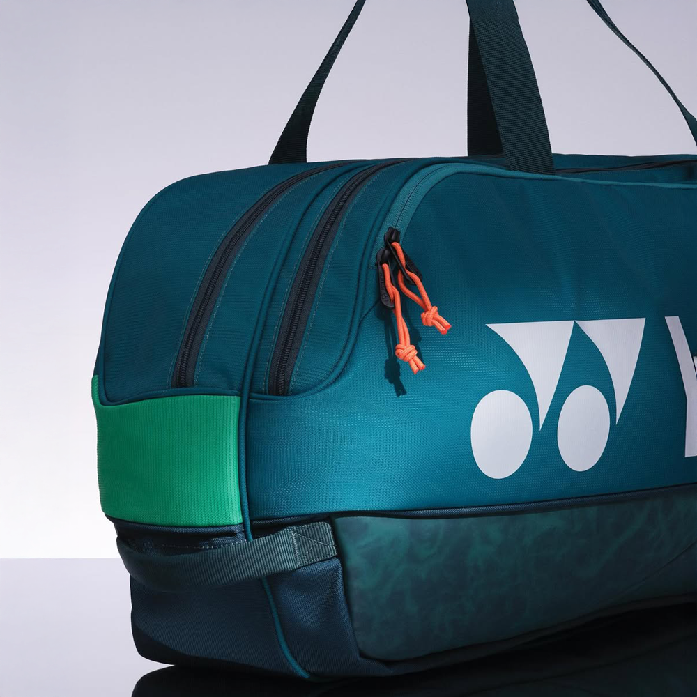 Yonex BAG92426DKG Pro 6 Pack Badminton Tennis Racket Bag (Dark Green) side zipper view