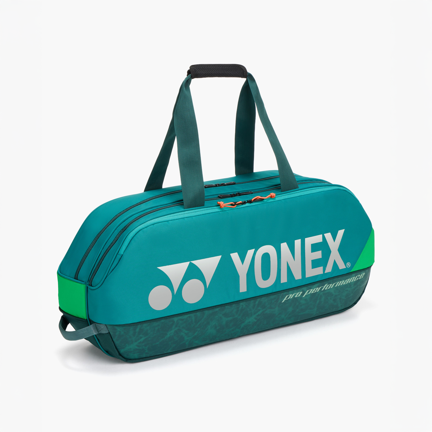Yonex BAG92431WDKG Pro Tournament Badminton Tennis Racket Bag (Dark Green) orange zipper view