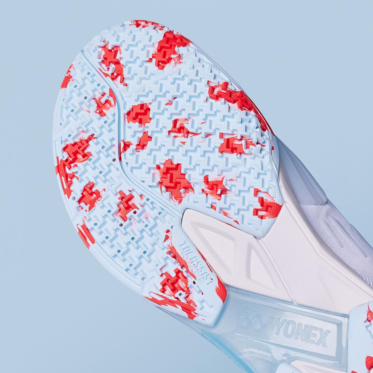 Yonex Cascade Drive 2 (White/Water Blue) Toe Side Sole View