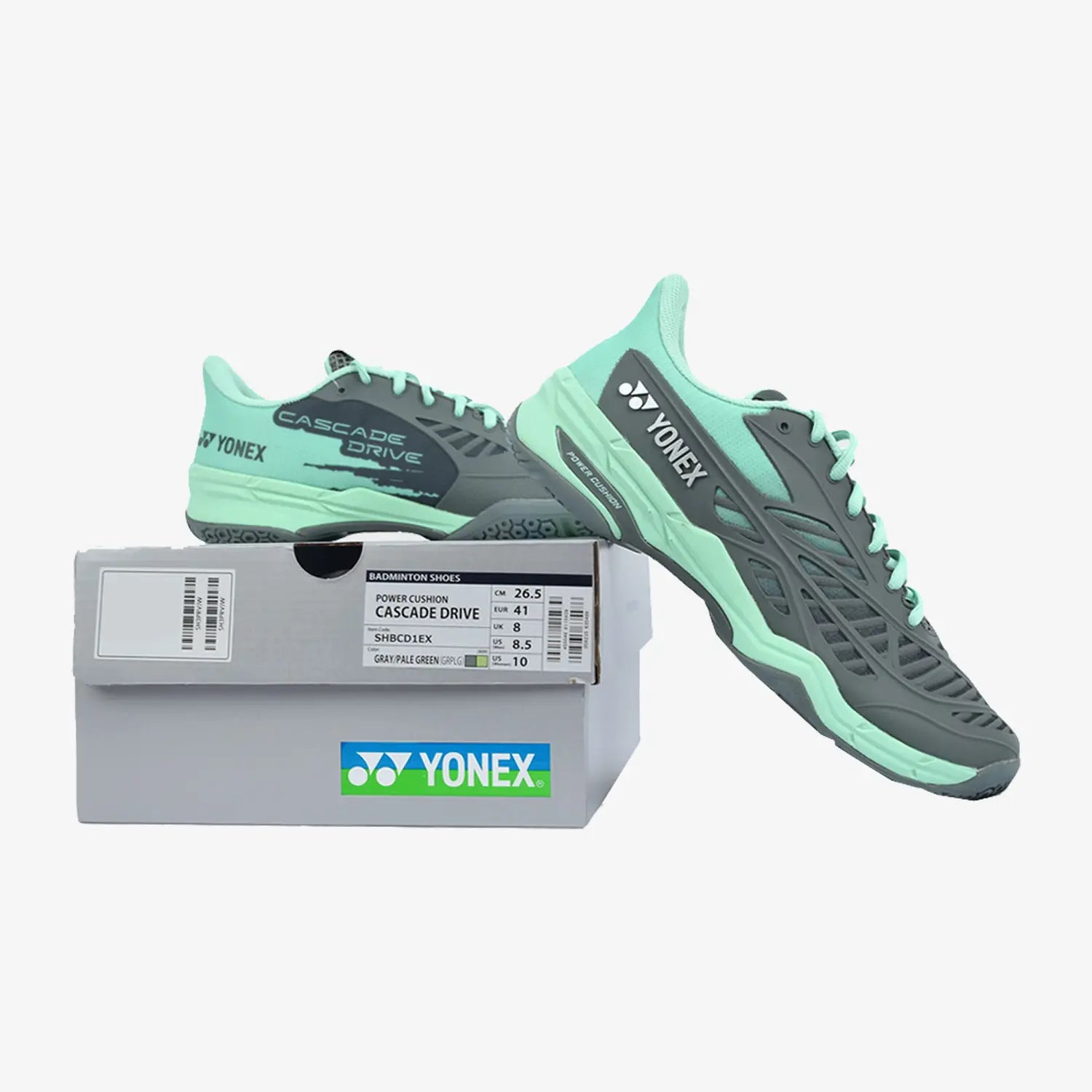 Yonex Cascade Drive (Gray/Pale Green) Shoe With Box View