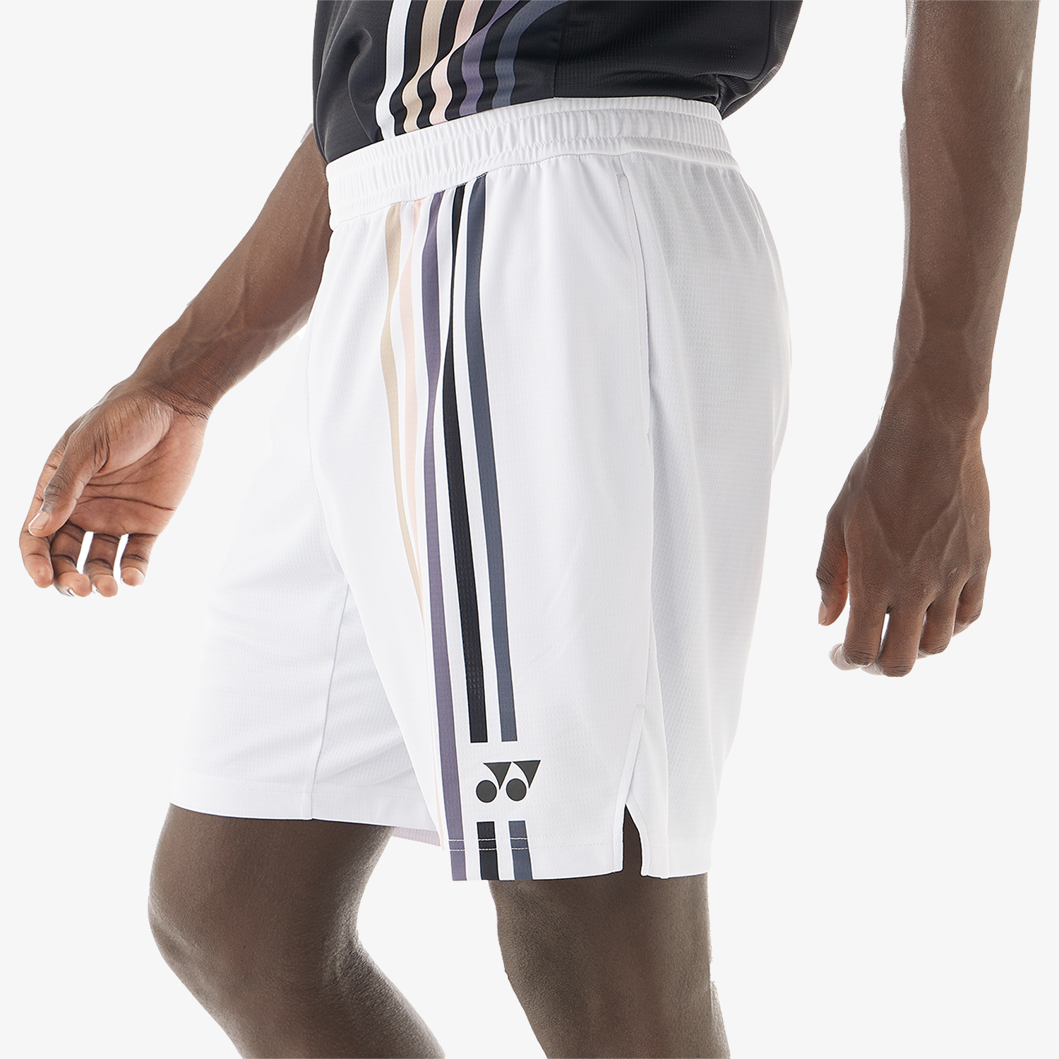 Yonex Men's Knit Shorts 15205W (White) side view