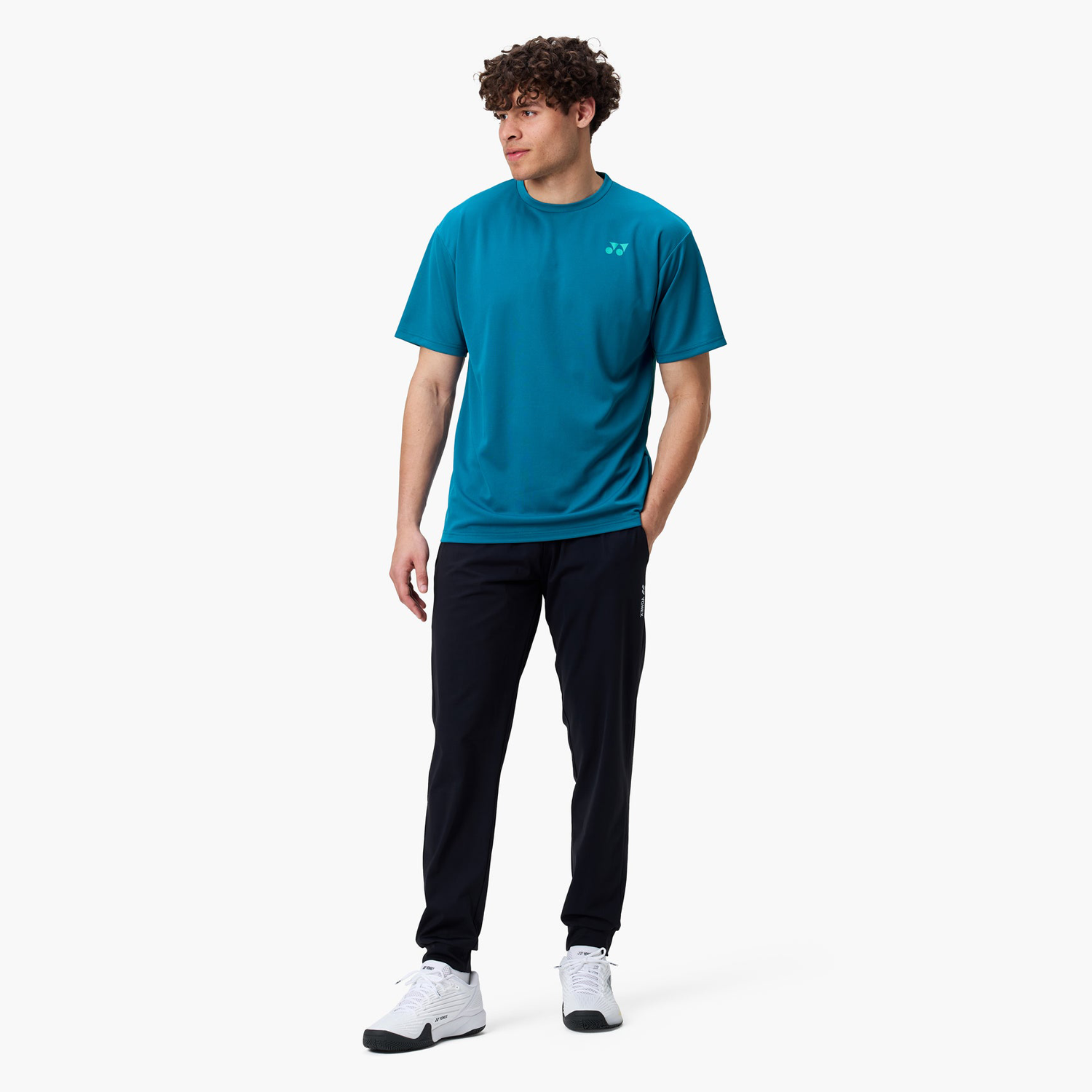 Yonex Men's T-Shirt YM0045BLG (Blue Green) front view