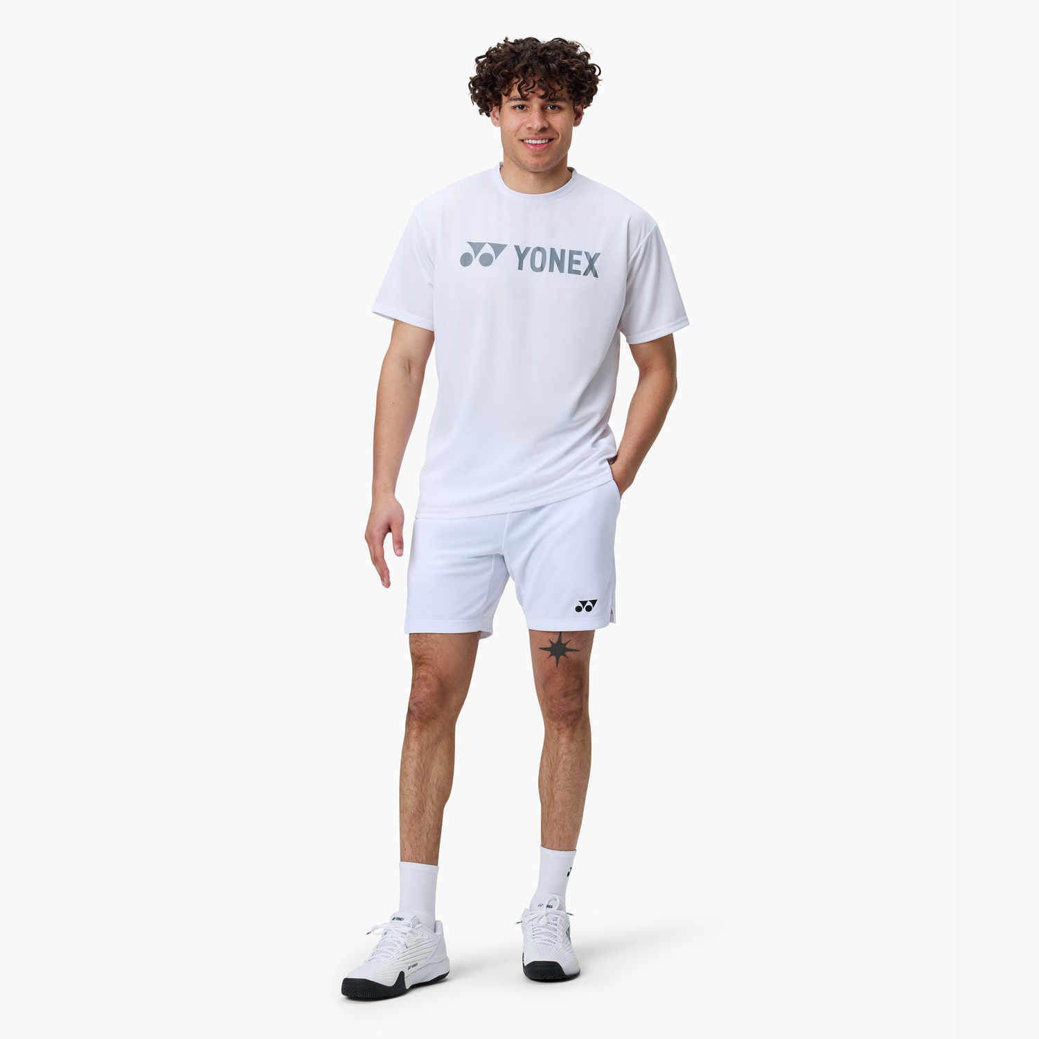 Yonex Men's T-Shirt YM0046W (White) Front View