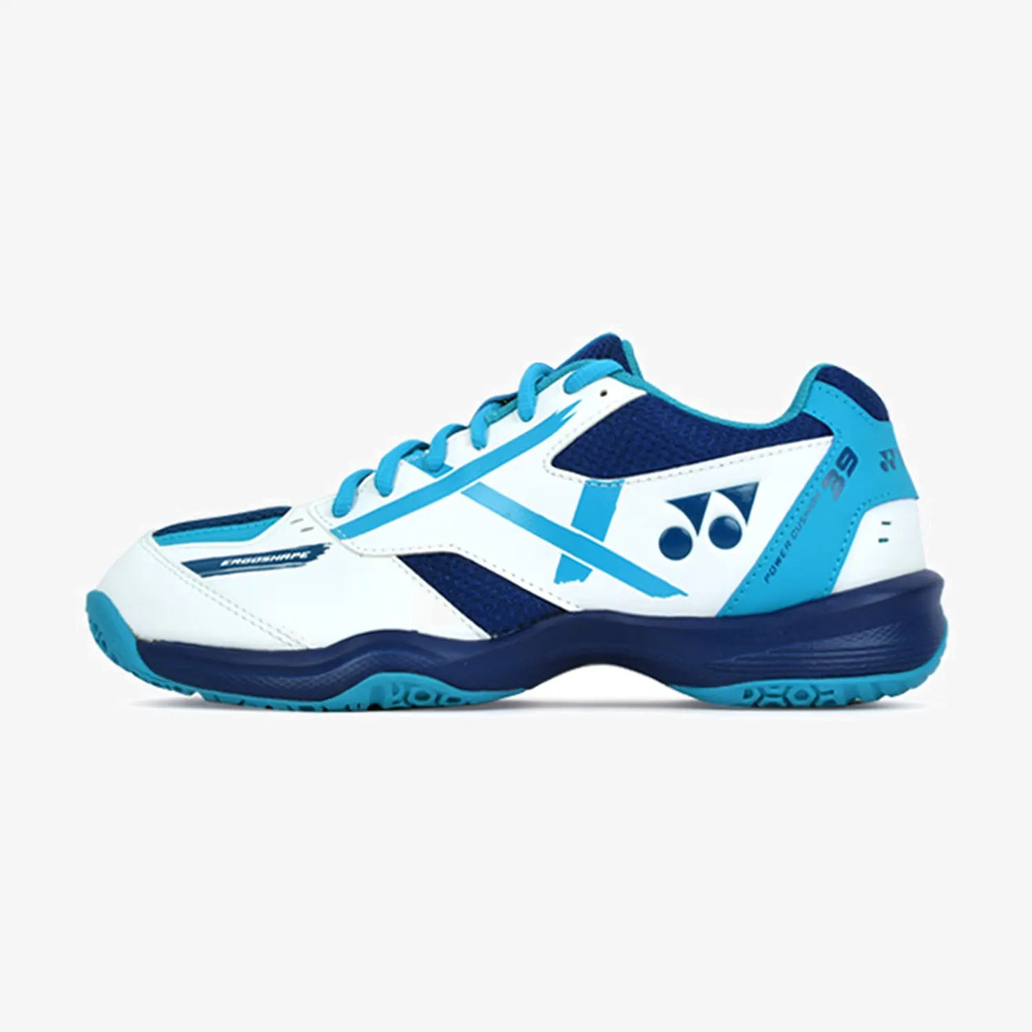 Yonex Power Cushion 39 (White/Blue) Left Side View