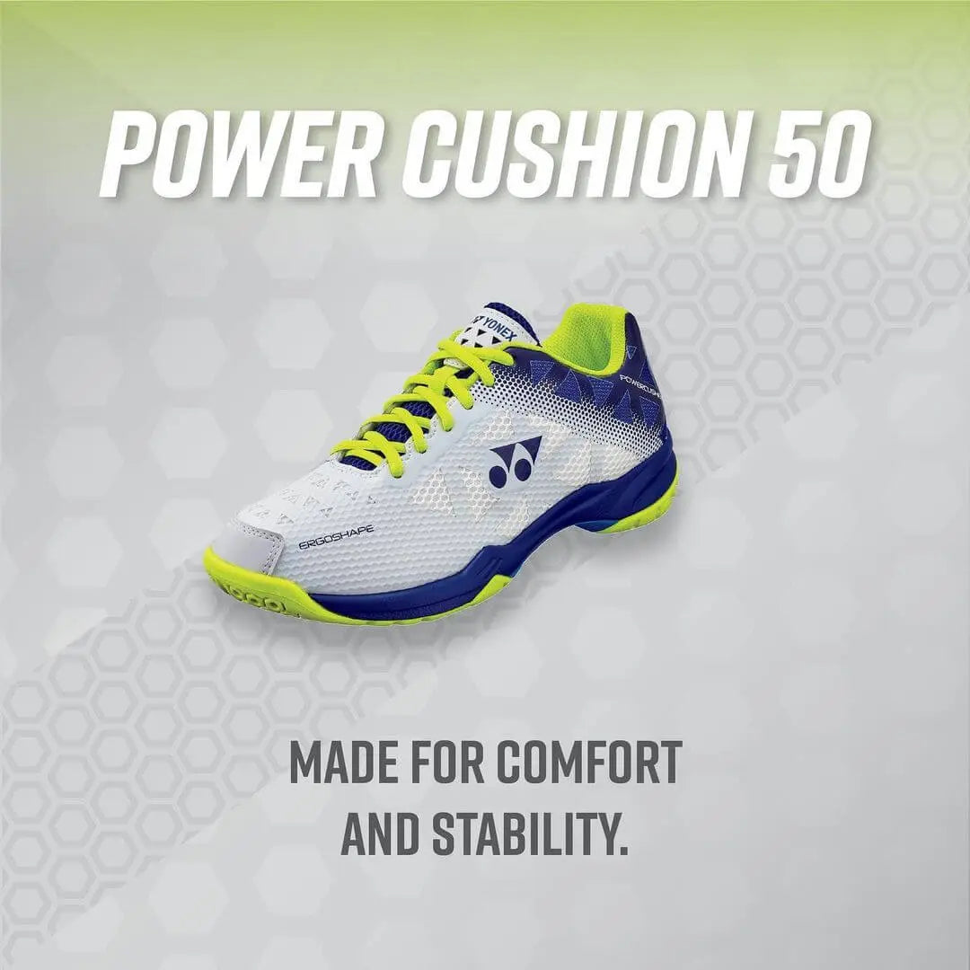 Yonex Power Cushion 50 (White / Blue) - JoyBadminton
