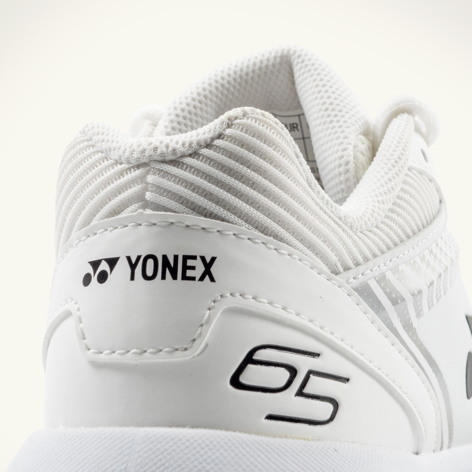 Yonex Power Cushion 65 Z3 Women's Limited Edition Court Shoes (Pure White) Behind Ankle View