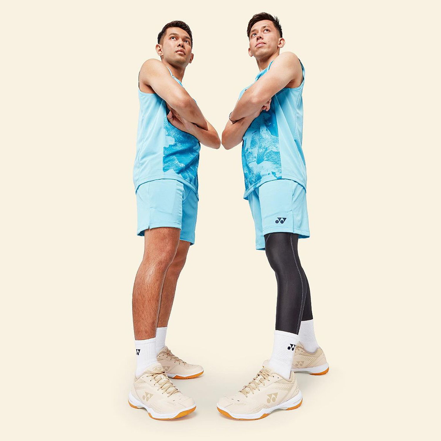 Yonex Power Cushion 65 Z C90 Wide Unisex Limited Edition (Natural) Two Male Athletes Arm Cross