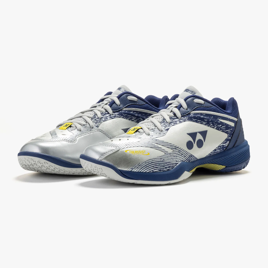 Yonex x Viktor Axelsen Power Cushion 65 Z4 VA Wide Shoe (Silver/Navy) - PREORDER