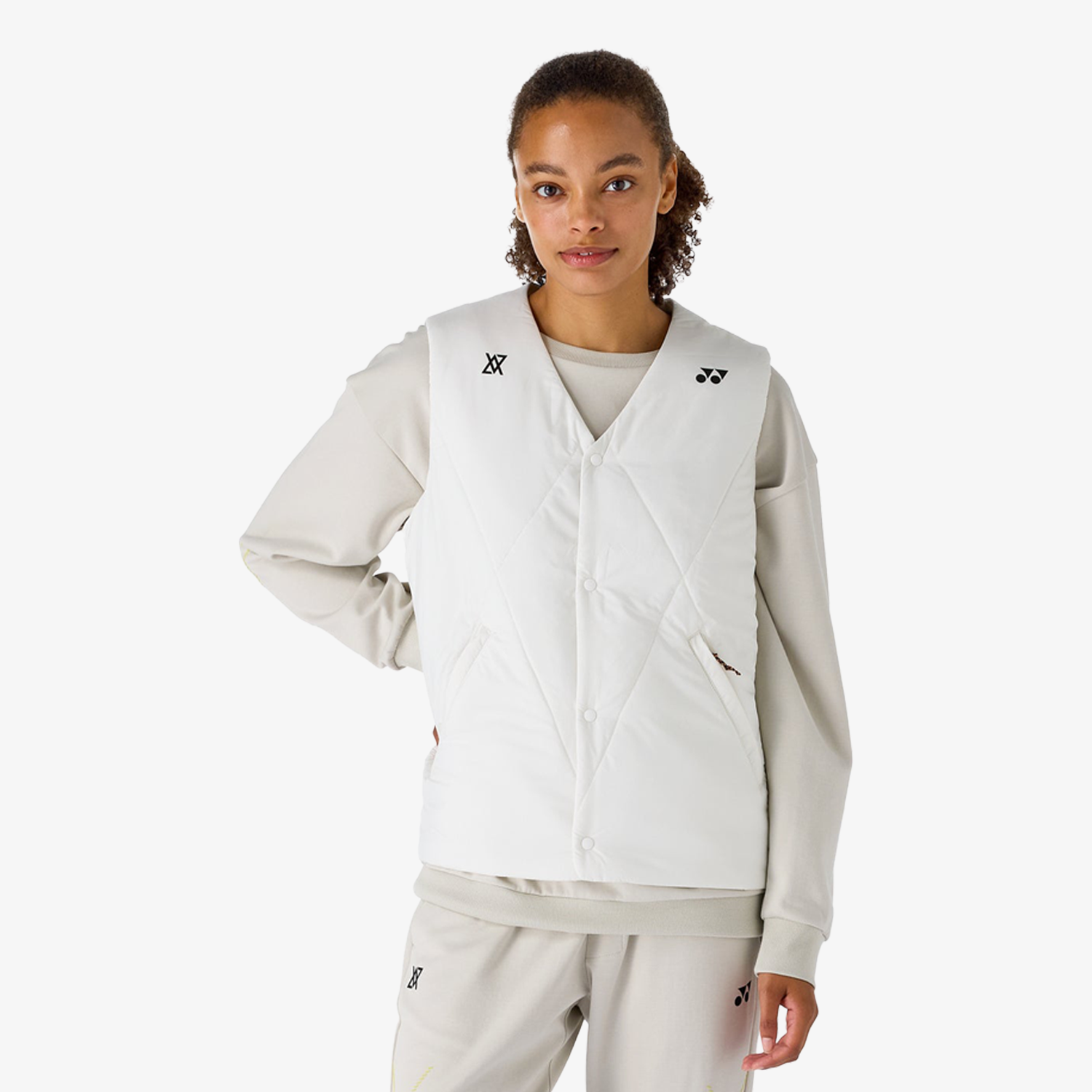 Yonex x Viktor Axelsen Unisex Padded Vest 90098W (White)