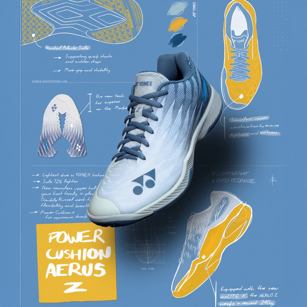 Yonex Aerus Z2 Wide (Gray/Yellow) Court Shoe