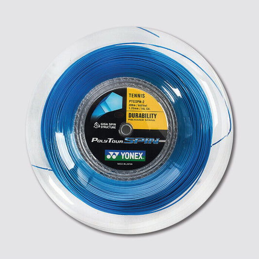 Yonex Polytour Spin 125 Tennis String Reel 200m - 16L (Cobalt Blue)