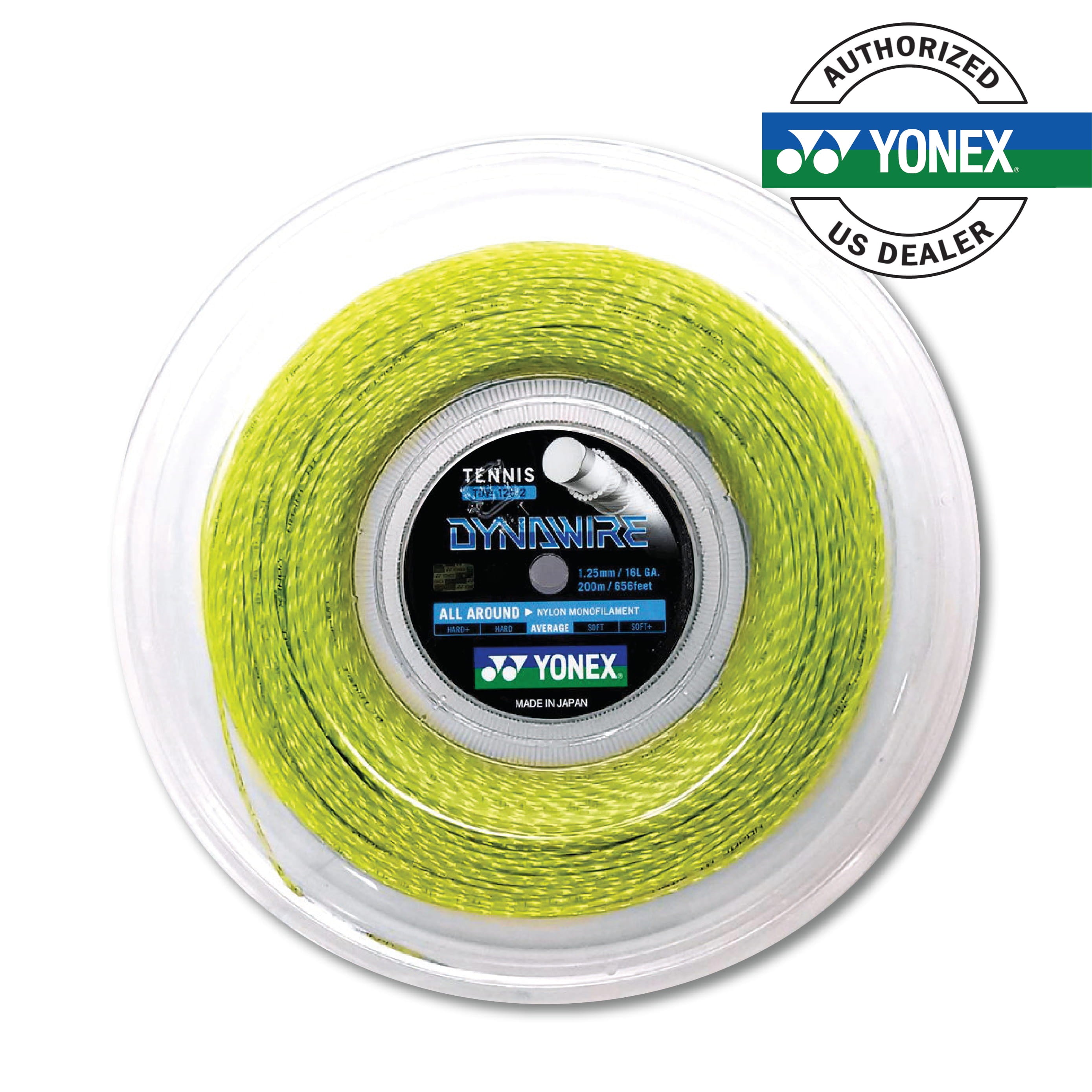 Yonex Dynawire 125 200m Tennis String - 16/1.25mm (Yellow)