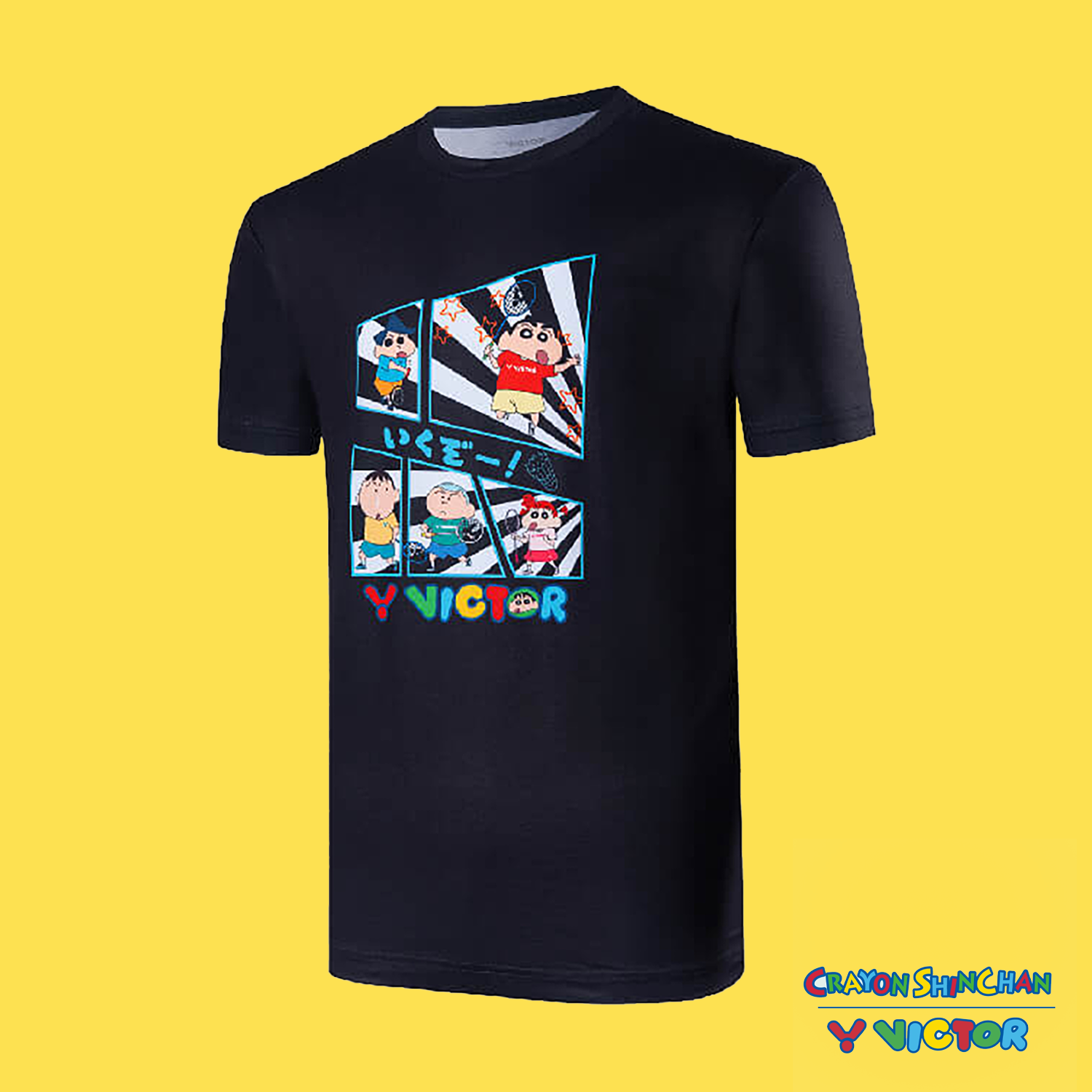 Victor x Crayon Shin Chan Unisex T-Shirt T-404CS-C (Black) 