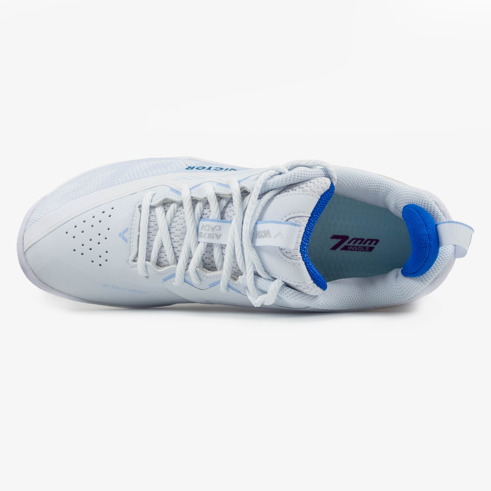 Victor A970cADV-AM Court Shoe (White/Corydalis Blue) – JoyBadminton Victor A970cADV-AM Court Shoe (White/Corydalis Blue) – JoyBadminton