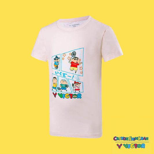 Victor x Crayon Shin Chan Unisex T-Shirt T-404CS-L (Light Pink)