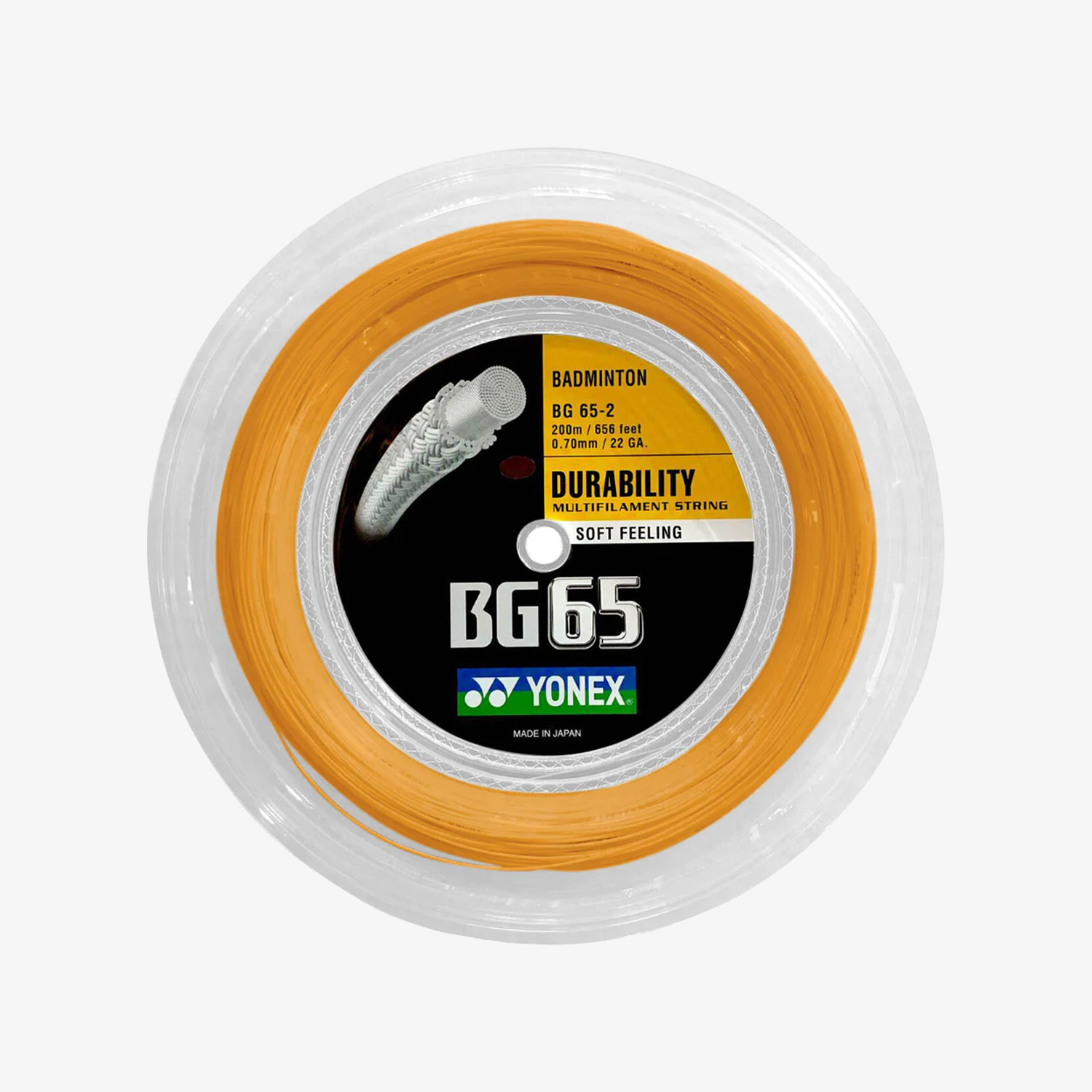 Yonex Ripoff String Yonex BG 65 200m Badminton String (Orange)
