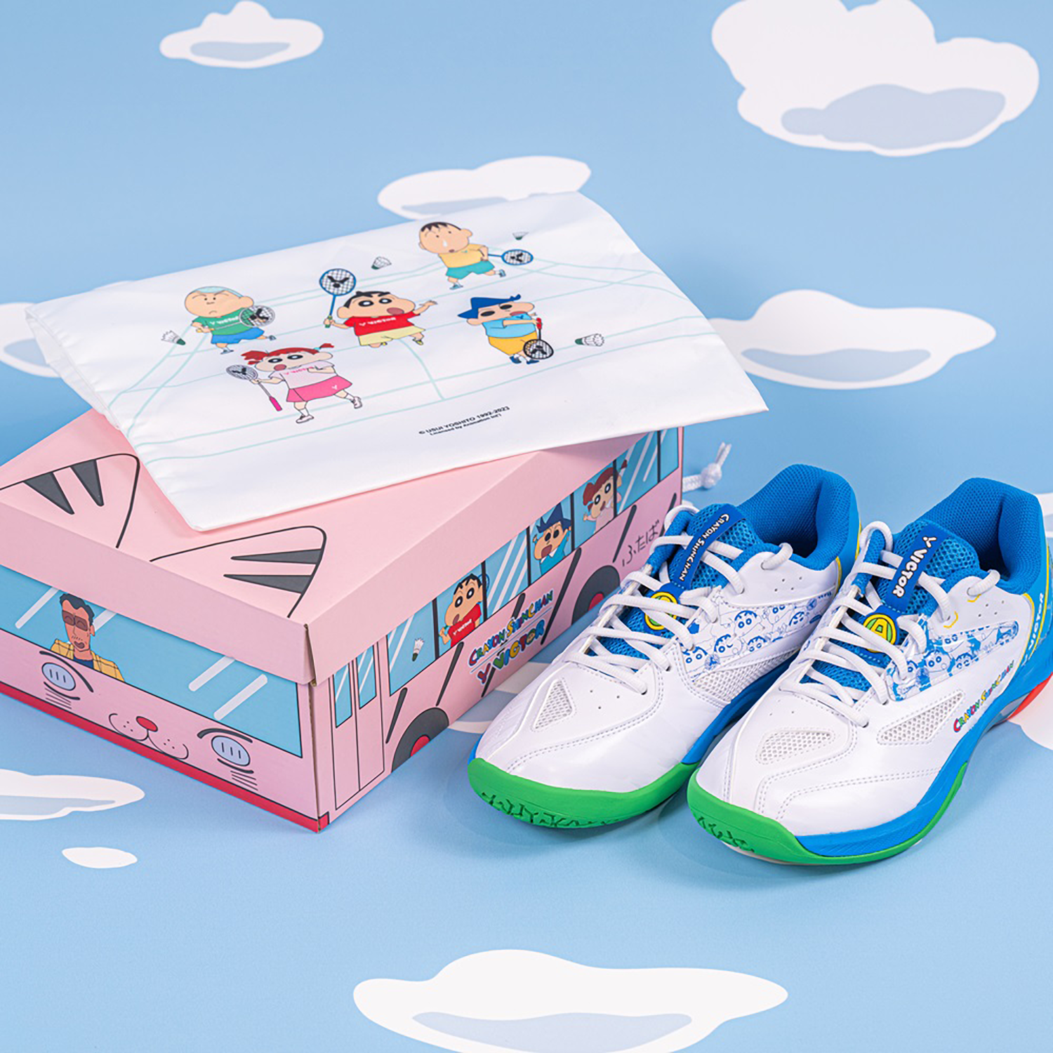 Victor x Crayon Shin Chan Junior Badminton Shoes A39JRCS-AF (White /Blue) 
