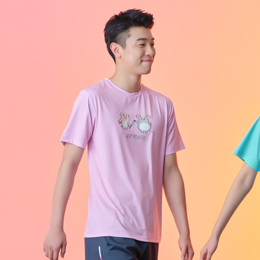 Yonex Men's Round T-Shirt 201TS044U (Pink)