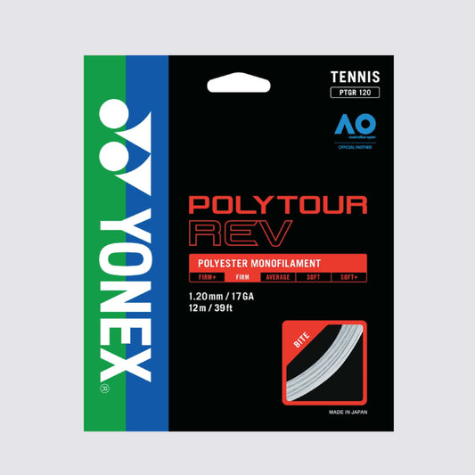 Yonex Polytour Rev 120 / 17 Tennis String (White) - White