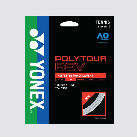 Yonex Polytour Rev 130 / 16 Tennis String (White) - White