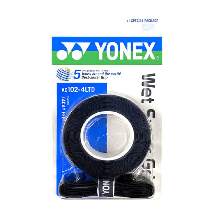 Yonex AC102-4LTD Super Grap Roll Racket Overgrip (3+1 Wraps) - Black