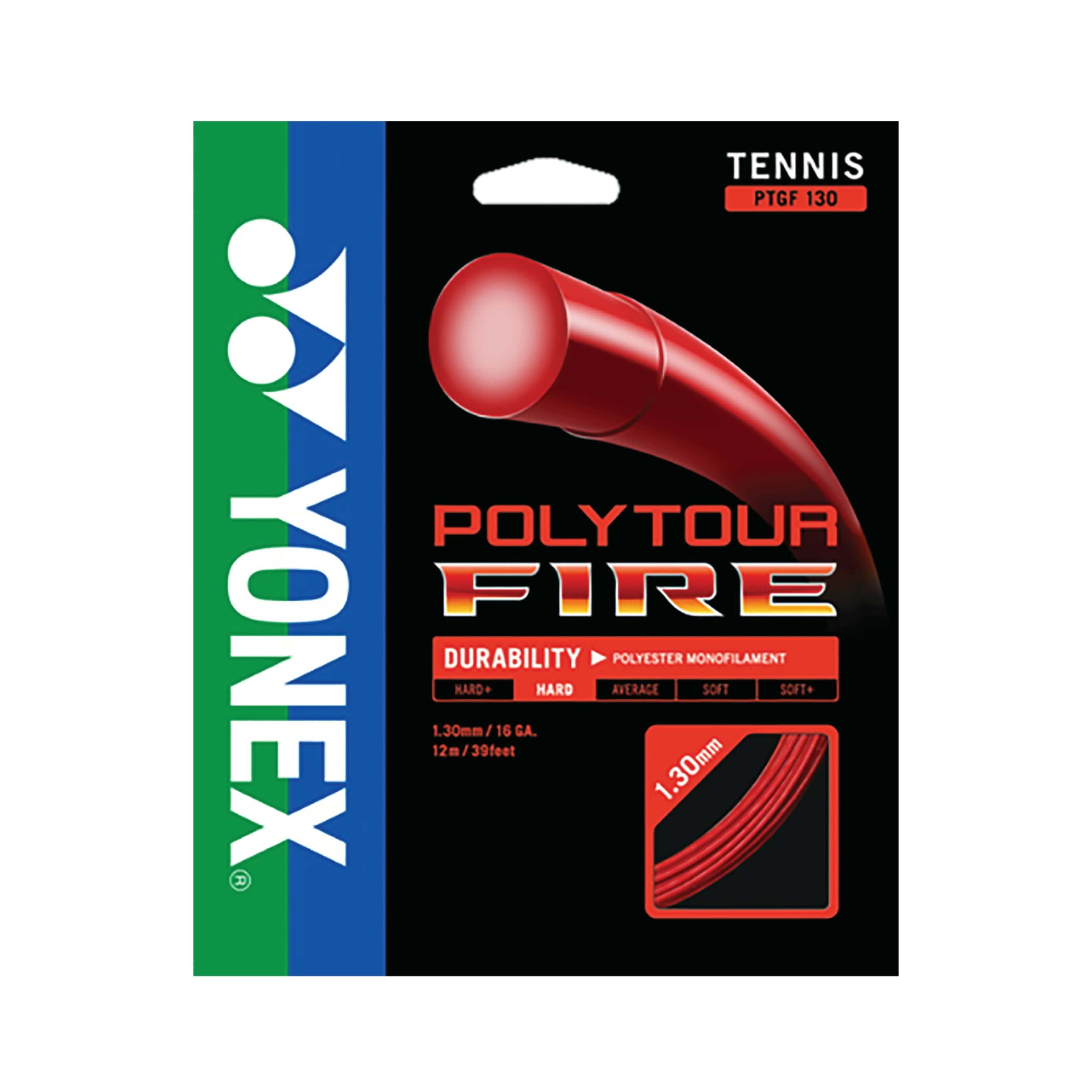 Yonex Polytour Fire 130 / 16 Tennis String - Red