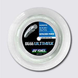 Yonex BG 66 Ultimax 200m Badminton String (Metallic White) - JoyBadminton