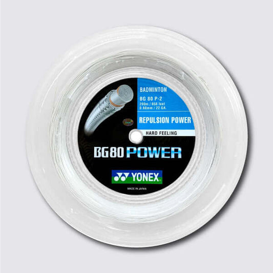Yonex BG 80 Power 200m Badminton String (White) - JoyBadminton
