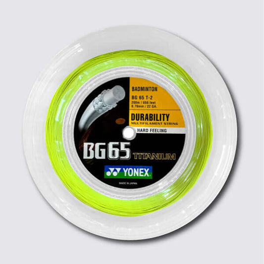 Yonex BG 65 Ti 200m Badminton String (Lemon Yellow) - JoyBadminton