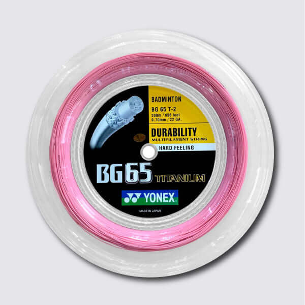 Yonex BG 65 Ti 200m Badminton String (Pink) - JoyBadminton