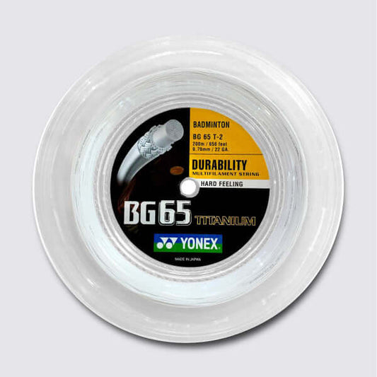 Yonex BG 65 Ti 200m Badminton String (White) - JoyBadminton