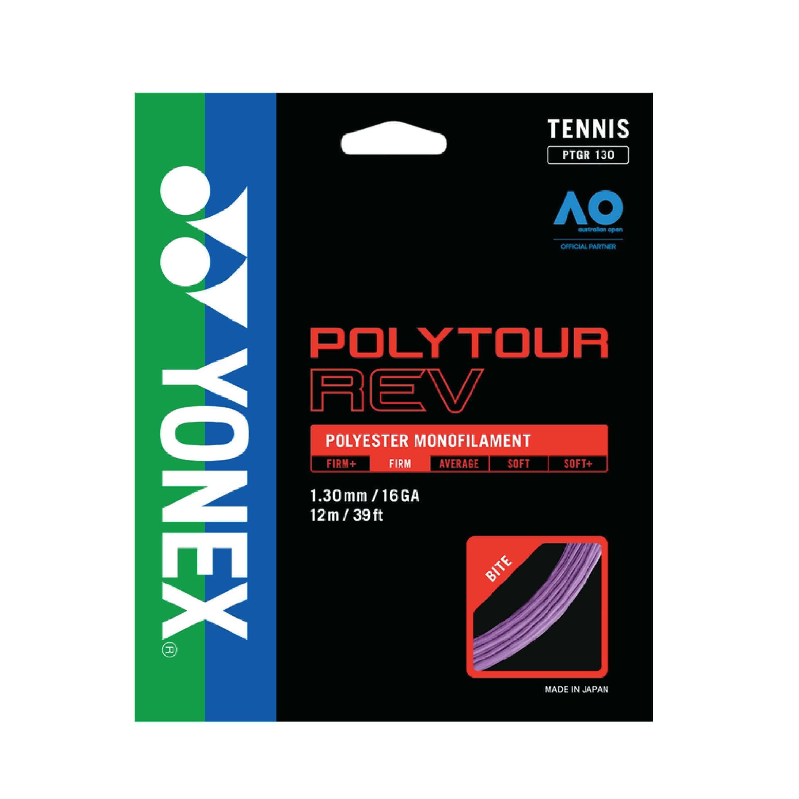 Yonex Polytour Rev 130 / 16 Tennis String (Purple) - Purple