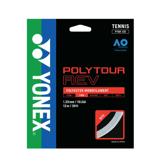 Yonex Polytour Rev 125 / 16L Tennis String (White) - White