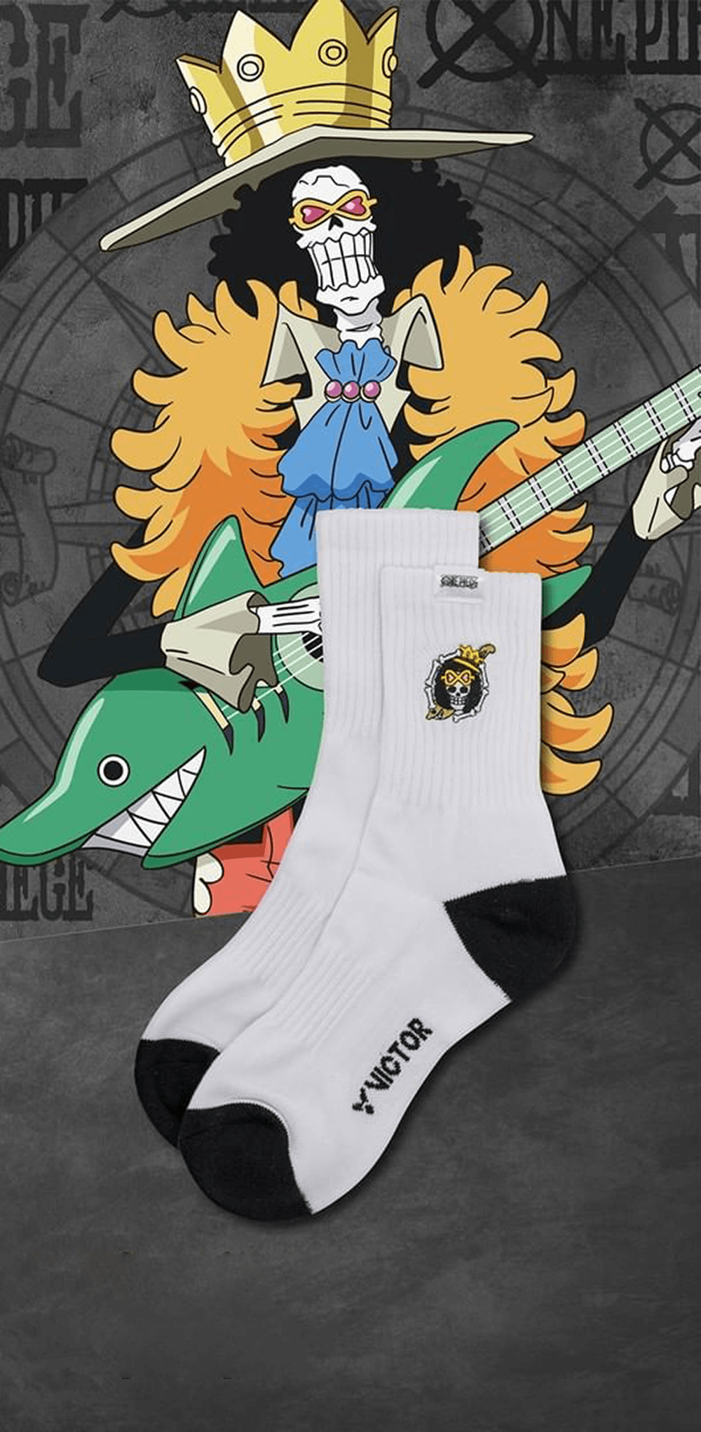 Victor x One Piece Men's Sports Socks Brook SP-OP C (White)